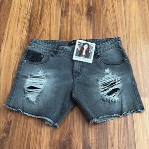 MINKPINK Distressed Jean Shorts